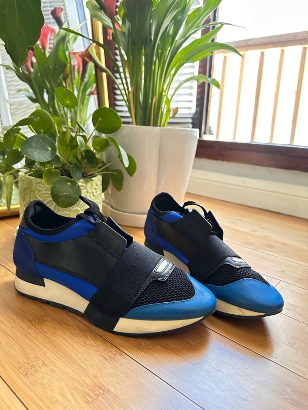 Balenciaga Blue and Black Women’s Slip-On Sneakers